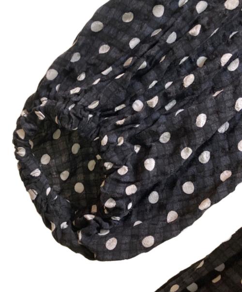 BEARDSLEY（ビアズリー）BEARDSLEY (ビアズリー) ドットギャザーワンピース ブラック×ホワイト 未使用品の古着・服飾アイテム