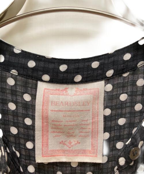BEARDSLEY（ビアズリー）BEARDSLEY (ビアズリー) ドットギャザーワンピース ブラック×ホワイト 未使用品の古着・服飾アイテム