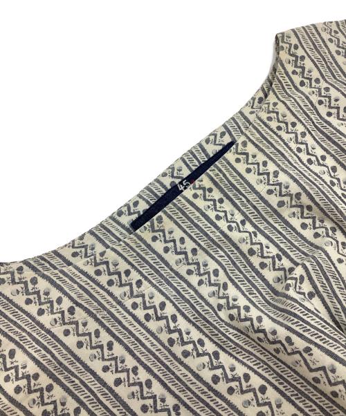 45rpm（45アールピーエム）45rpm (45アールピーエム) インディゴ抜染めワンピース グレー×ベージュの古着・服飾アイテム