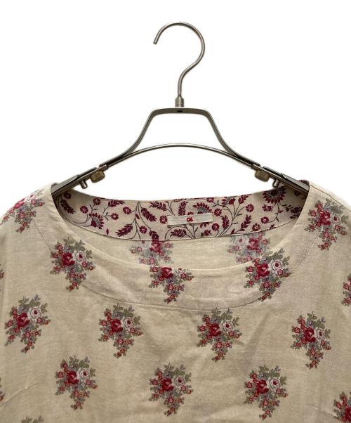 45R（フォーティファイブ・アール）45R (フォーティファイブ・アール) インディゴ抜染めワンピース ベージュの古着・服飾アイテム