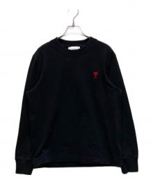 AMI Alexandre Mattiussi（アミアレクサンドルマテュッシ）の古着「ハートロゴ刺繍長袖カットソー」｜ブラック