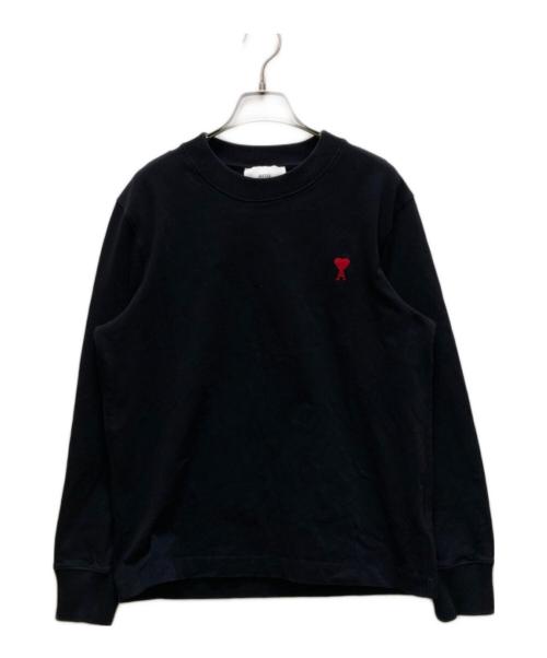 AMI Alexandre Mattiussi（アミアレクサンドルマテュッシ）AMI Alexandre Mattiussi (アミアレクサンドルマテュッシ) ハートロゴ刺繍長袖カットソー ブラック サイズ:Sの古着・服飾アイテム