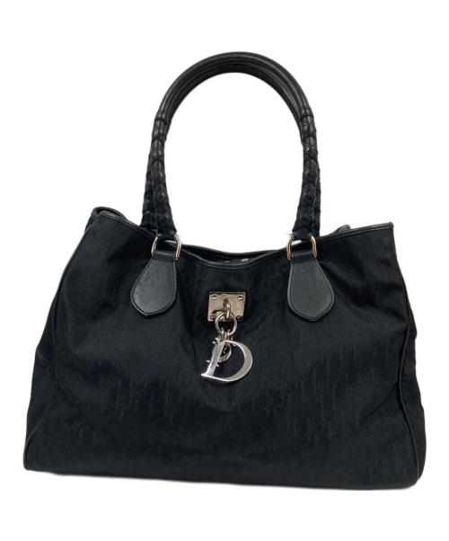 Christian Dior（クリスチャン ディオール）Christian Dior (クリスチャン ディオール) SV金具 ラブリーキャンバス レザー トートバッグ ブラックの古着・服飾アイテム