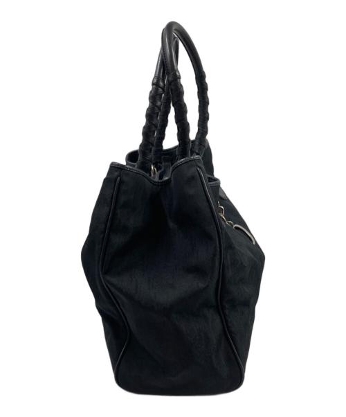 Christian Dior（クリスチャン ディオール）Christian Dior (クリスチャン ディオール) SV金具 ラブリーキャンバス レザー トートバッグ ブラックの古着・服飾アイテム