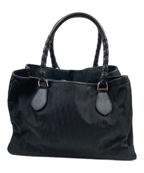 Christian Dior（クリスチャン ディオール）Christian Dior (クリスチャン ディオール) SV金具 ラブリーキャンバス レザー トートバッグ ブラックの古着・服飾アイテム