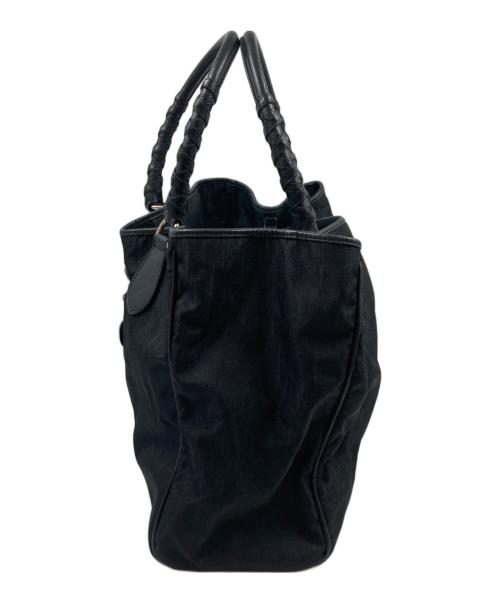 Christian Dior（クリスチャン ディオール）Christian Dior (クリスチャン ディオール) SV金具 ラブリーキャンバス レザー トートバッグ ブラックの古着・服飾アイテム