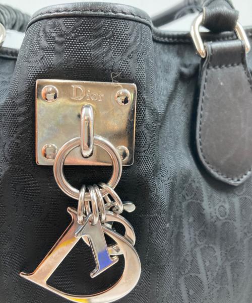Christian Dior（クリスチャン ディオール）Christian Dior (クリスチャン ディオール) SV金具 ラブリーキャンバス レザー トートバッグ ブラックの古着・服飾アイテム