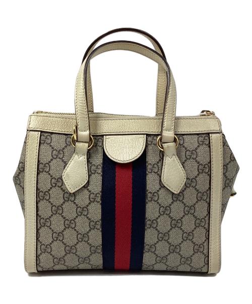 GUCCI（グッチ）GUCCI (グッチ) オフディアスモールトートバッグ ベージュの古着・服飾アイテム