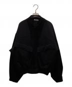 AURALEEオーラリー）の古着「LIGHT WOOL MAX GABARDINE HAMBRAY PADDED FIGHT BLOUSON」｜ブラック