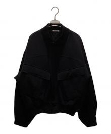 AURALEE（オーラリー）の古着「LIGHT WOOL MAX GABARDINE HAMBRAY PADDED FIGHT BLOUSON」｜ブラック