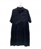 石見銀山 群言堂イワミギンザングンゲンドウ）の古着「半袖ブラウスワンピース」｜インディゴ