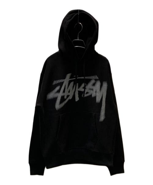 stussy（ステューシー）stussy (ステューシー) ストックロゴプルオーバーパーカー ブラック サイズ:Sの古着・服飾アイテム