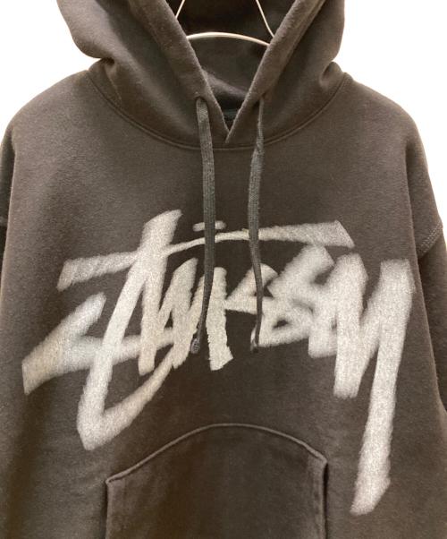 stussy（ステューシー）stussy (ステューシー) ストックロゴプルオーバーパーカー ブラック サイズ:Sの古着・服飾アイテム