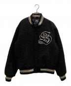 stussyステューシー）の古着「ウールジャーシティージャケット」｜ブラック