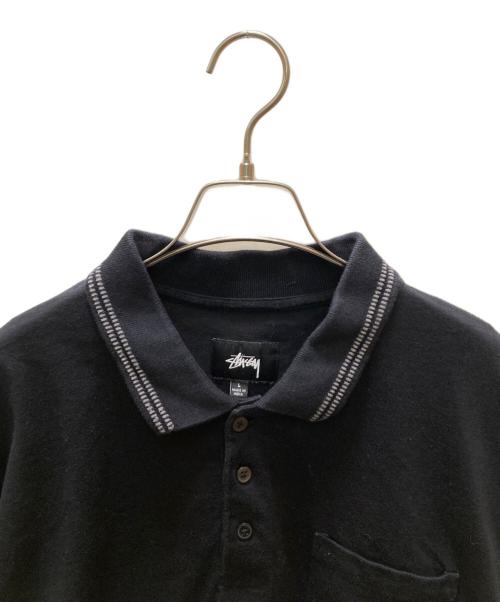stussy（ステューシー）stussy (ステューシー) Dillon 長袖ポロシャツ ブラック サイズ:Lの古着・服飾アイテム