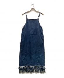 KBF（ケービーエフ）の古着「フリンジデニムキャミワンピース」｜インディゴ