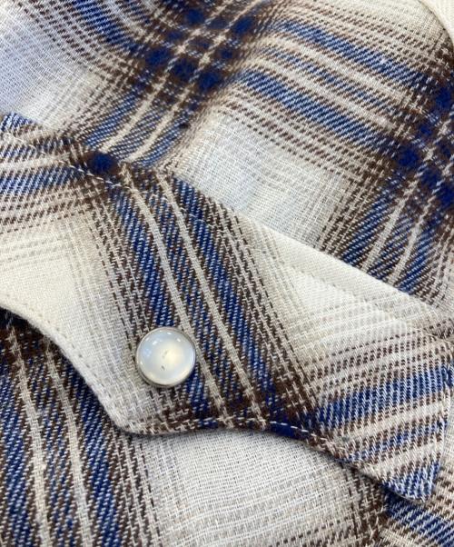 NO ID.（ノーアイディー）NO ID. (ノーアイディー) ウエスタンチェックBIG-SH ブラウン サイズ:ＦＲＥＥ　　 未使用品の古着・服飾アイテム