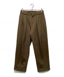MARGARET HOWELL（マーガレットハウエル）の古着「WOOL COTTON TROUSERS」｜ブラウン