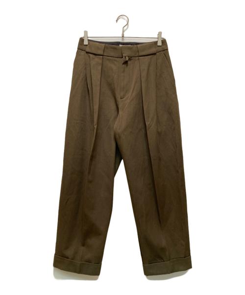 MARGARET HOWELL（マーガレットハウエル）MARGARET HOWELL (マーガレットハウエル) WOOL COTTON TROUSERS ブラウン サイズ:3の古着・服飾アイテム