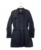 BURBERRY BLACK LABELバーバリーブラックレーベル）の古着「裏地チェックトレンチコート」｜ブラック