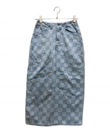 WESTOVERALLS×RHC Ron Herman（ウエストオーバーオールズ×アールエイチシー ロンハーマン）の古着「別注チェッカーデニムスカート」｜ブルー