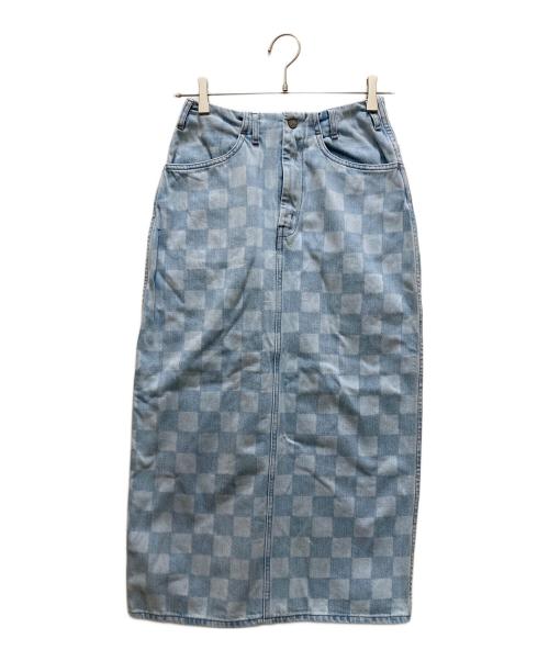 WESTOVERALLS（ウエストオーバーオールズ）WESTOVERALLS (ウエストオーバーオールズ) RHC Ron Herman (アールエイチシー ロンハーマン) 別注チェッカーデニムスカート ブルー サイズ:不明の古着・服飾アイテム