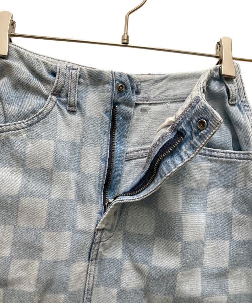 WESTOVERALLS（ウエストオーバーオールズ）WESTOVERALLS (ウエストオーバーオールズ) RHC Ron Herman (アールエイチシー ロンハーマン) 別注チェッカーデニムスカート ブルー サイズ:不明の古着・服飾アイテム