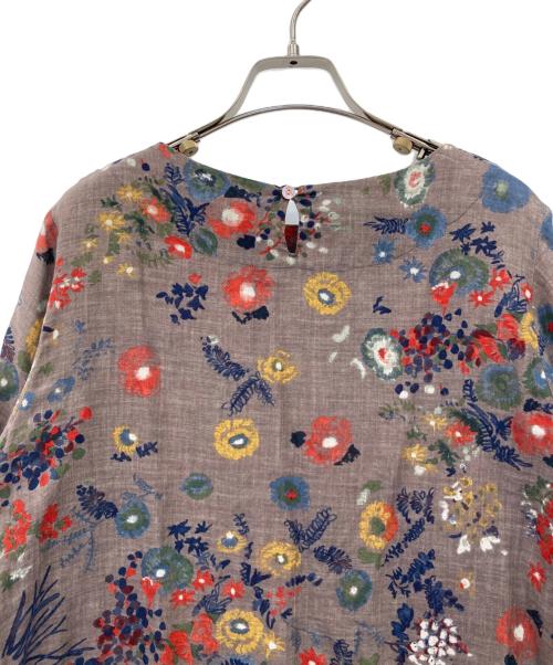 45R（フォーティファイブ・アール）45R (フォーティファイブ・アール) ポットマム フラワープリントワンピース グレー サイズ:2の古着・服飾アイテム