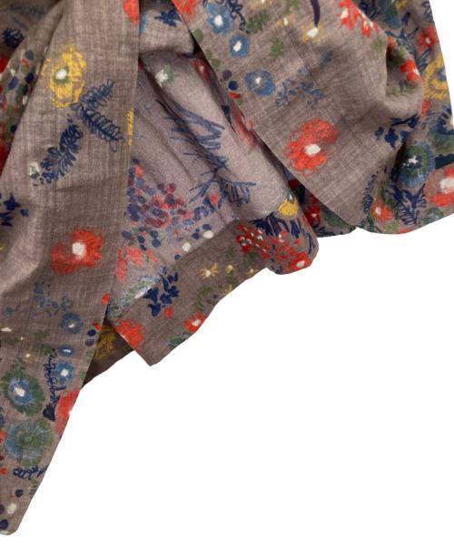 45R（フォーティファイブ・アール）45R (フォーティファイブ・アール) ポットマム フラワープリントワンピース グレー サイズ:2の古着・服飾アイテム