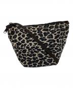 Herve Chapelierエルベシャプリエ）の古着「レオパード ナイロン舟型ショルダーバッグS」｜ブラック×ベージュ