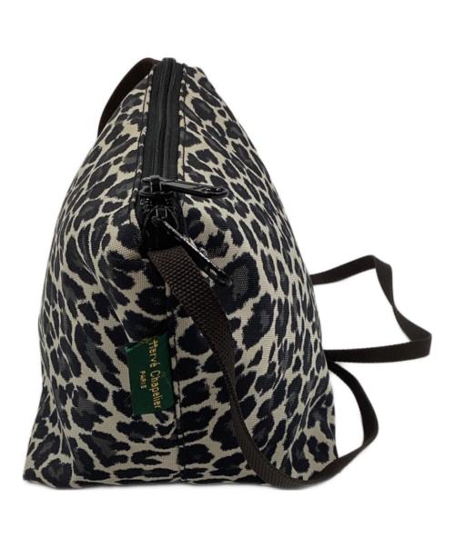 Herve Chapelier（エルベシャプリエ）Herve Chapelier (エルベシャプリエ) レオパード ナイロン舟型ショルダーバッグS ブラック×ベージュの古着・服飾アイテム