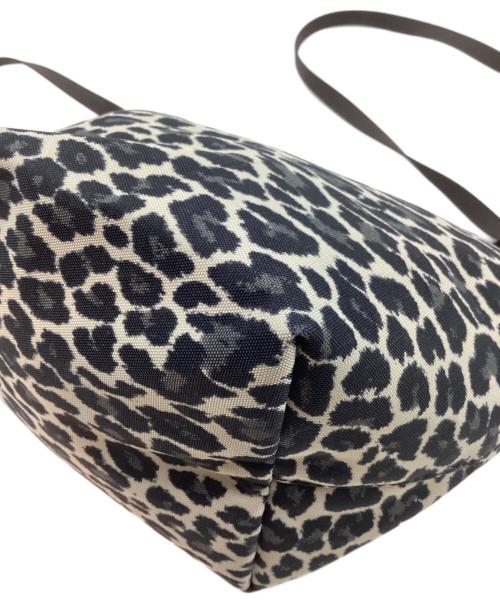 Herve Chapelier（エルベシャプリエ）Herve Chapelier (エルベシャプリエ) レオパード ナイロン舟型ショルダーバッグS ブラック×ベージュの古着・服飾アイテム