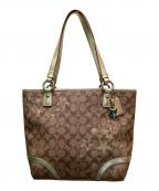 COACHコーチ）の古着「ヘリテージシグネチャースタートートバッグ」｜ベージュ