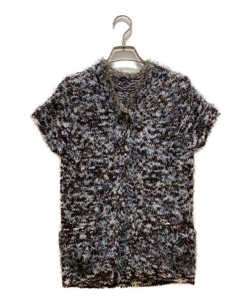 HaaT（ハート）Haat (ハート) 半袖ニットカーディガン ブラウン サイズ:2の古着・服飾アイテム