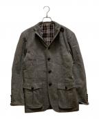 BURBERRY BLACK LABELバーバリーブラックレーベル）の古着「裏地チェック ハンティングテーラードジャケット」｜グレー