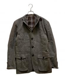 BURBERRY BLACK LABEL（バーバリーブラックレーベル）の古着「裏地チェック ハンティングテーラードジャケット」｜グレー
