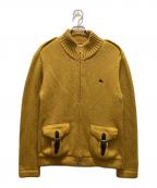 BURBERRY BLACK LABELバーバリーブラックレーベル）の古着「エポーレットドライバーズニット」｜イエロー