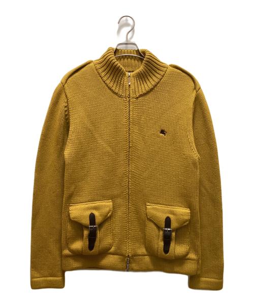 BURBERRY BLACK LABEL（バーバリーブラックレーベル）BURBERRY BLACK LABEL (バーバリーブラックレーベル) エポーレットドライバーズニット イエロー サイズ:３の古着・服飾アイテム