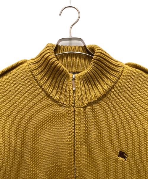 BURBERRY BLACK LABEL（バーバリーブラックレーベル）BURBERRY BLACK LABEL (バーバリーブラックレーベル) エポーレットドライバーズニット イエロー サイズ:３の古着・服飾アイテム