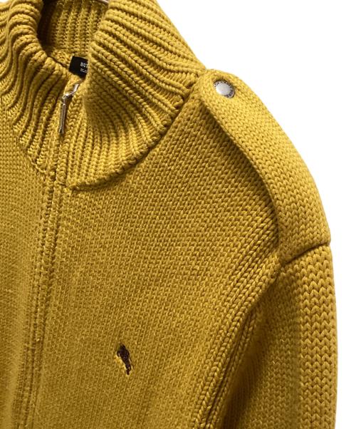BURBERRY BLACK LABEL（バーバリーブラックレーベル）BURBERRY BLACK LABEL (バーバリーブラックレーベル) エポーレットドライバーズニット イエロー サイズ:３の古着・服飾アイテム