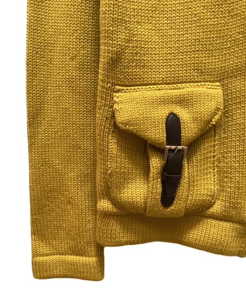BURBERRY BLACK LABEL（バーバリーブラックレーベル）BURBERRY BLACK LABEL (バーバリーブラックレーベル) エポーレットドライバーズニット イエロー サイズ:３の古着・服飾アイテム