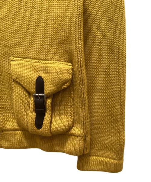 BURBERRY BLACK LABEL（バーバリーブラックレーベル）BURBERRY BLACK LABEL (バーバリーブラックレーベル) エポーレットドライバーズニット イエロー サイズ:３の古着・服飾アイテム
