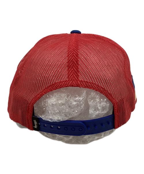 stussy（ステューシー）stussy (ステューシー) ロゴメッシュキャップ レッド×ブルーの古着・服飾アイテム