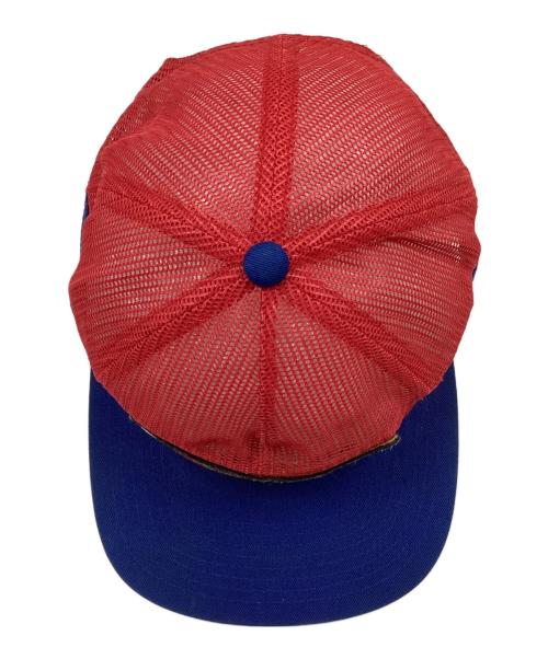 stussy（ステューシー）stussy (ステューシー) ロゴメッシュキャップ レッド×ブルーの古着・服飾アイテム