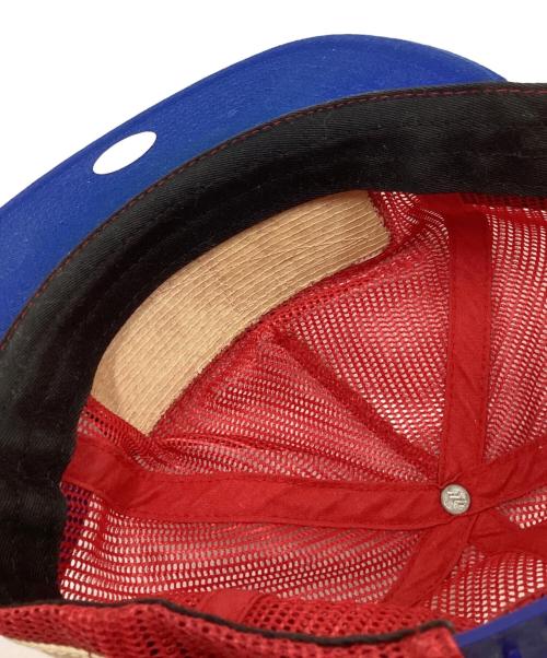 stussy（ステューシー）stussy (ステューシー) ロゴメッシュキャップ レッド×ブルーの古着・服飾アイテム