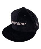 SUPREME×New Eraシュプリーム×ニューエラ）の古着「ベロアボックスロゴキャップ」｜ブラック