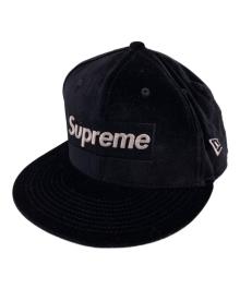 SUPREME×New Era（シュプリーム×ニューエラ）の古着「ベロアボックスロゴキャップ」｜ブラック