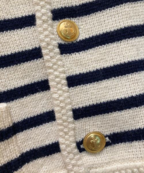 MACPHEE（マカフィー）MACPHEE (マカフィー) ハーフミラノボーダー クルーネックカーディガン ベージュ サイズ:Sの古着・服飾アイテム