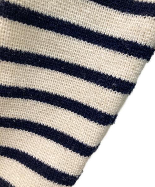 MACPHEE（マカフィー）MACPHEE (マカフィー) ハーフミラノボーダー クルーネックカーディガン ベージュ サイズ:Sの古着・服飾アイテム