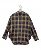 Spick and Spanスピック＆スパン）の古着「TRツイルチェックシャツ」｜ブラウン